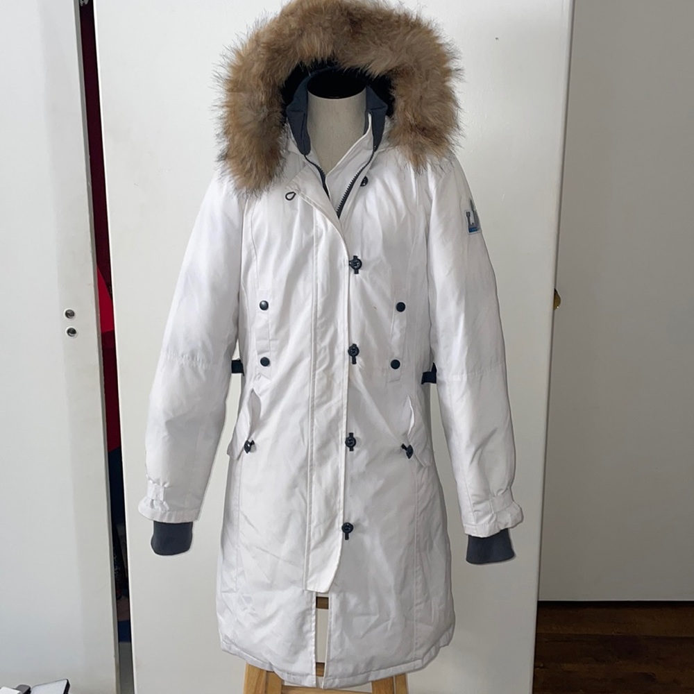 Super bowl 53 Rams vs Patriots official NFL womens winter hooded coat small